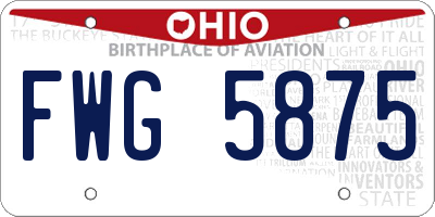 OH license plate FWG5875