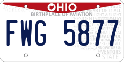 OH license plate FWG5877