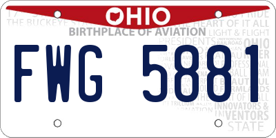 OH license plate FWG5881