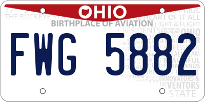 OH license plate FWG5882