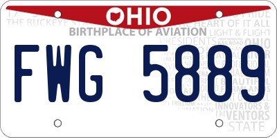 OH license plate FWG5889