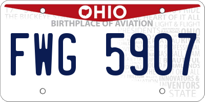 OH license plate FWG5907
