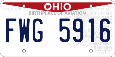 OH license plate FWG5916