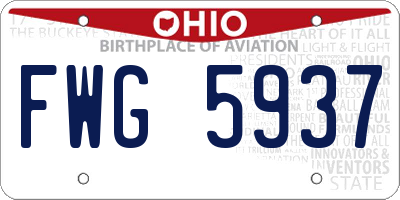 OH license plate FWG5937