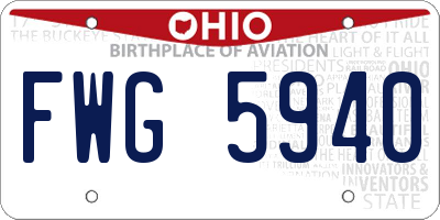 OH license plate FWG5940