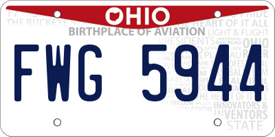 OH license plate FWG5944