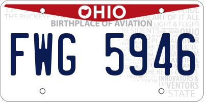OH license plate FWG5946