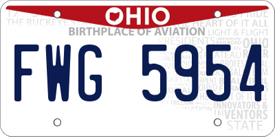 OH license plate FWG5954