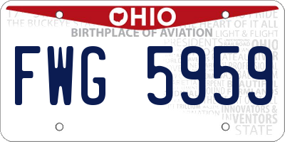 OH license plate FWG5959