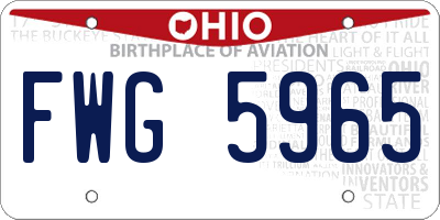 OH license plate FWG5965