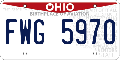 OH license plate FWG5970