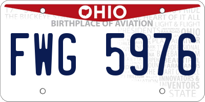 OH license plate FWG5976