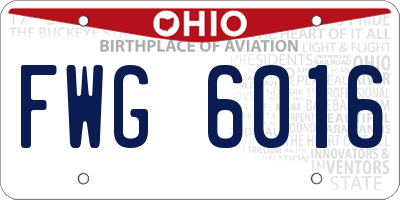 OH license plate FWG6016