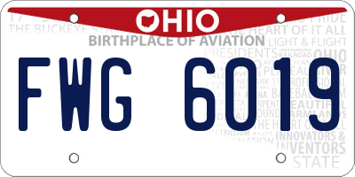 OH license plate FWG6019