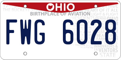 OH license plate FWG6028