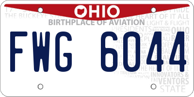 OH license plate FWG6044