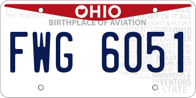 OH license plate FWG6051