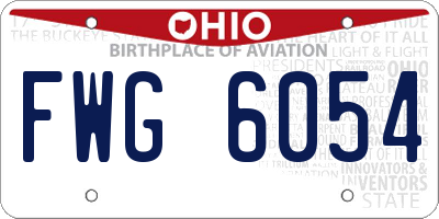 OH license plate FWG6054