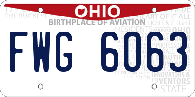OH license plate FWG6063