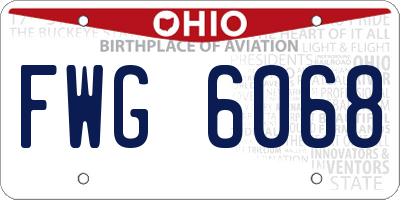 OH license plate FWG6068