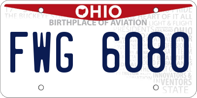 OH license plate FWG6080