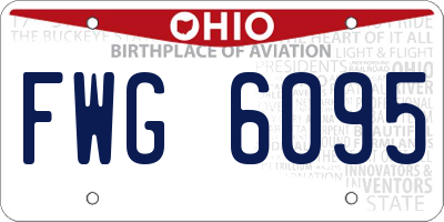 OH license plate FWG6095
