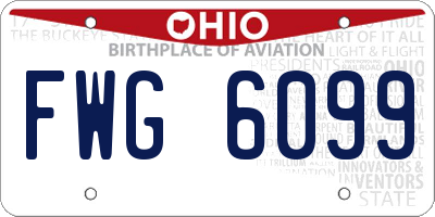 OH license plate FWG6099