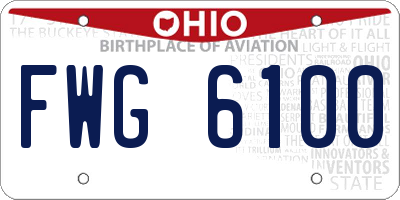 OH license plate FWG6100
