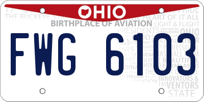 OH license plate FWG6103