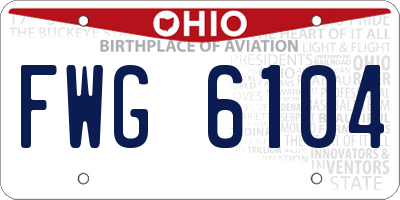 OH license plate FWG6104