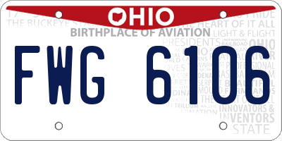 OH license plate FWG6106
