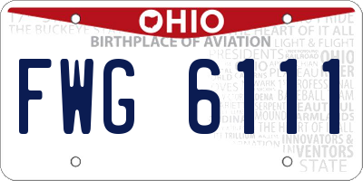 OH license plate FWG6111