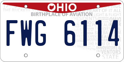 OH license plate FWG6114