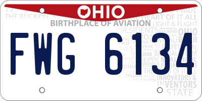 OH license plate FWG6134