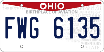 OH license plate FWG6135