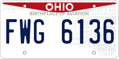 OH license plate FWG6136