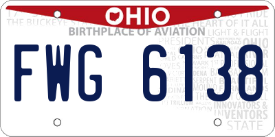 OH license plate FWG6138