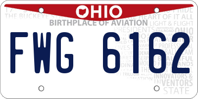 OH license plate FWG6162