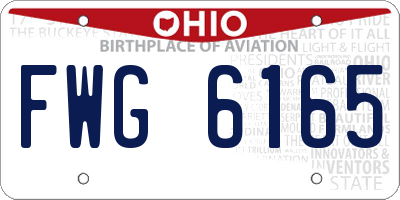 OH license plate FWG6165