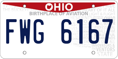 OH license plate FWG6167