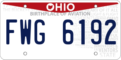 OH license plate FWG6192