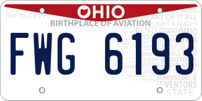 OH license plate FWG6193