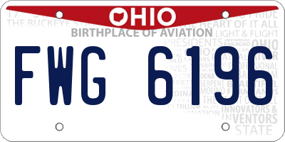 OH license plate FWG6196