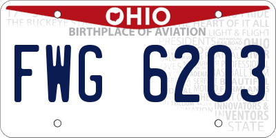 OH license plate FWG6203