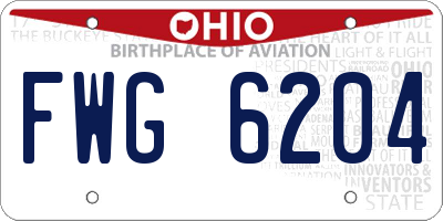 OH license plate FWG6204