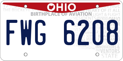 OH license plate FWG6208