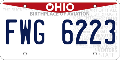 OH license plate FWG6223
