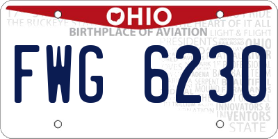 OH license plate FWG6230