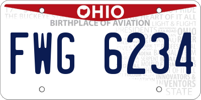 OH license plate FWG6234