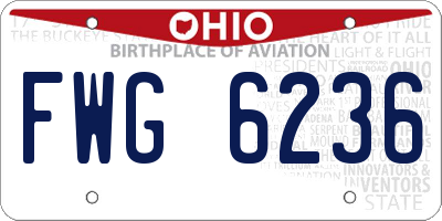 OH license plate FWG6236